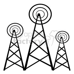 vector vinyl-ready vinyl ready black white communication communications radar tower towers antenna antennas radio waves