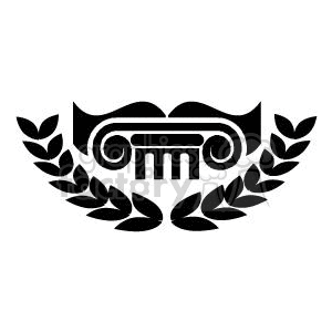 theater acting actors actress leafs leaves greece wreaths rome greek building pillar pillars drama  laurel+wreath black+white vinyl+ready library knowledge