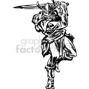 Viking fighting with a sword clipart. Commercial use image # 371788