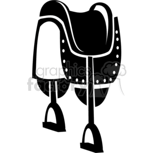 A Black and White Saddle  clipart.