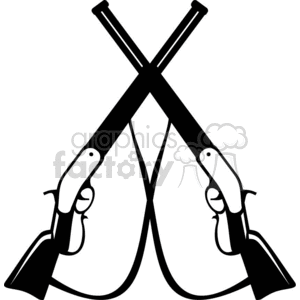 Two Black and White Cowboy Rifles Crossed clipart. Royalty-free image # 371933