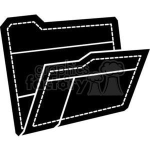 The clipart image shows a vector graphic of folder commonly used to store files. The image is designed to be easily scalable without losing its quality and can be used for signage or other graphics related to schools and education.

