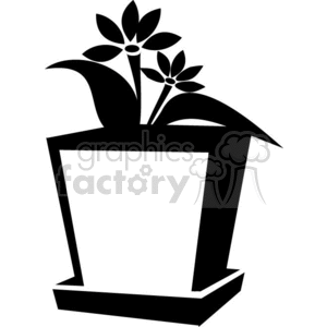 Flower in a small pot clipart. Commercial use image # 372033