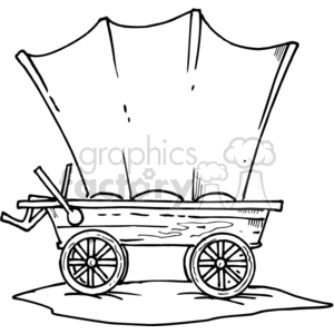 Black and white wagon clipart.