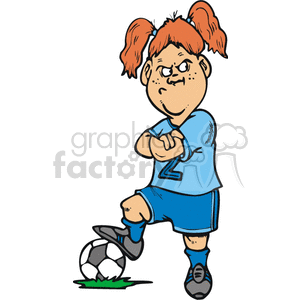 Mad female soccer player. clipart. Royalty-free image # 169785