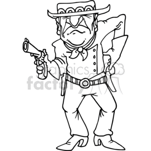 clipart - Cartoon Western gunslinger.