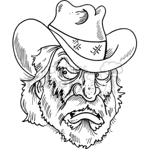 cowboy sketch clipart. Commercial use image # 373485