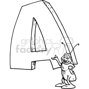 Letter A with a bug clipart. Commercial use image # 373540