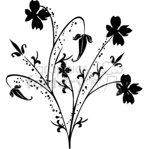 flower vector black white eps clip art clipart flowers plant plants tattoo tattoos vinyl-ready vinyl ready wild