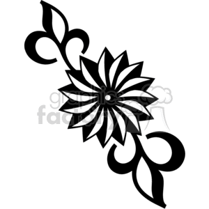 flower vector black white eps clip art clipart flowers plant plants tattoo tattoos vinyl-ready vinyl ready spiral spirals