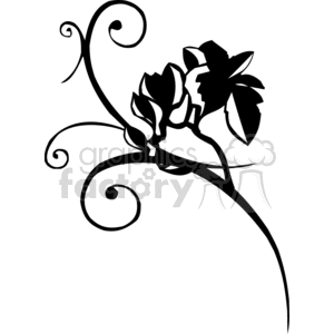 flower vector black white eps clip art clipart flowers plant plants tattoo tattoos vinyl-ready vinyl ready branch flowers