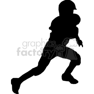 Silhouette of a football player clipart.