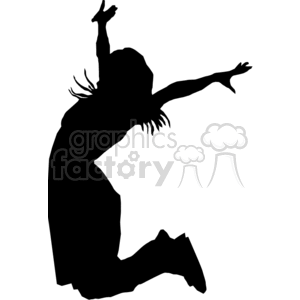 silhouette of a women jumping