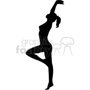 silhouette of a women dancing clipart. Royalty-free image # 373908