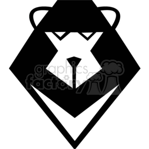 Black and white lion clipart. Commercial use image # 371463
