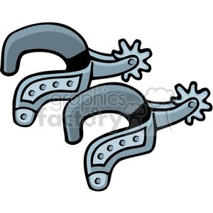 clipart - A Pair of Silver Spurs.