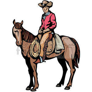 horseback cowboy clipart. Commercial use image # 374155