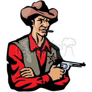 clipart - western sheriff.