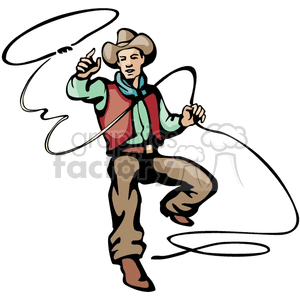 cowboy making a lasso clipart. Royalty-free image # 374183