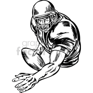 clipart - Quarterback looking for an open team mate.