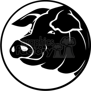 black pig head clipart. Commercial use image # 374745