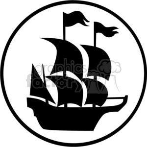 vector black white vinyl-ready history ship ships mayflower pirate