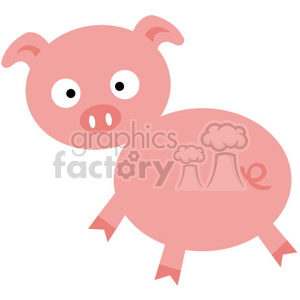 Cartoon pig looking surprised clipart. Royalty-free image # 376988