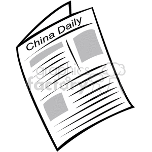 newspaper newspapers news china daily resports cartoon vector
