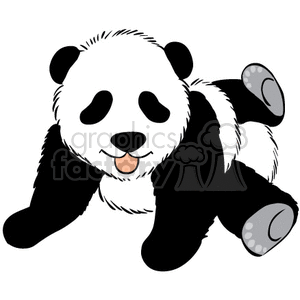Baby panda cub playing clipart.