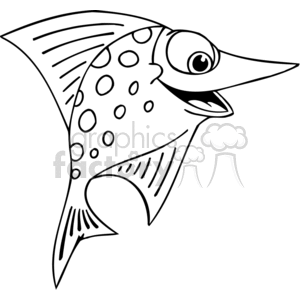 clipart - a pointy nose spotted fish.