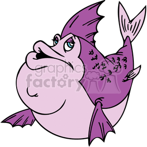 Fat purple fish clipart. Commercial use image # 377384