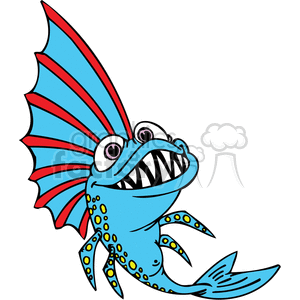 Crzy blue and red fish with a large dorsal fin clipart. Royalty-free image # 377434