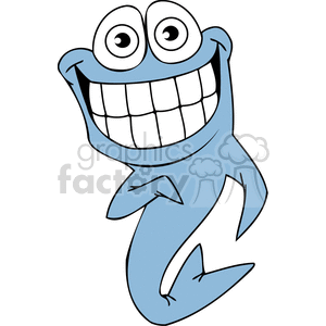 happy Blue Dolphin clipart.