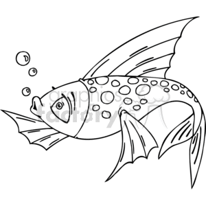 a betta fish blowing bubbles clipart.