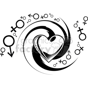 black+white tattoo vector vinyl-ready vinyl design tattoos love romance female male symbols valentine swirl