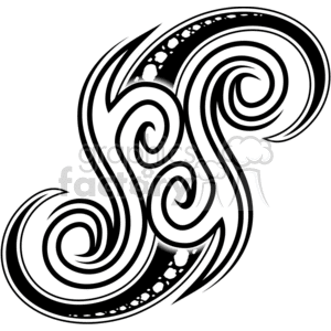 tribal S design tattoo clipart. Commercial use image # 377703