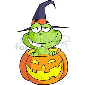 Halloween Toad in a Witch Hat clipart. Commercial use image # 377738
