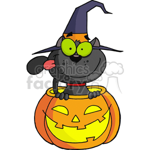 Halloween Black Cat clipart. Royalty-free image # 377753