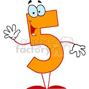 Happy Orange Number 5 five clipart. Commercial use image # 377993