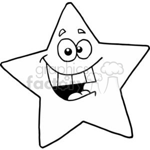 Happy star with smiling face clipart.