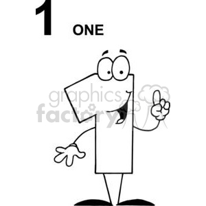 Cartoon Character Happy Number 1 clipart. Royalty-free image # 378103