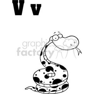 Alphabet Letter V is for Viper clipart.
