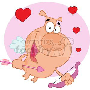 A Happy Pig Dressed Up as Cupid for Valentines Daty clipart. Royalty-free image # 378298