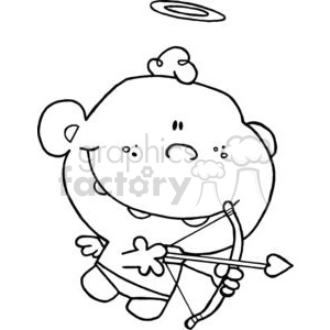 Cupid with bow and arrow halo clipart. Commercial use image # 378428