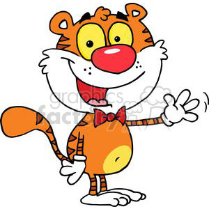 Tiger Waving Hello And Giving A Smile clipart. Commercial use image # 378453
