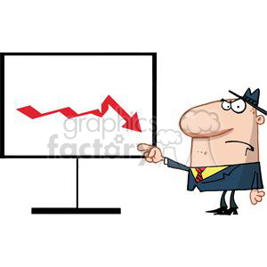 Angry Boss Business Showed A Declining Index Panel In Red clipart. Royalty-free image # 379240