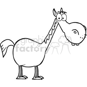 cartoon funny comical comic vector horse black white farm animal animals