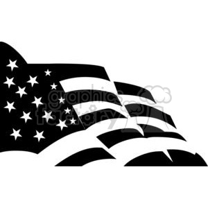 Black and white USA flag clipart.