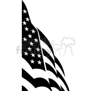 clipart - Black and white USA Flag.