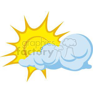 Sun behind a cloud clipart. Commercial use image # 379848